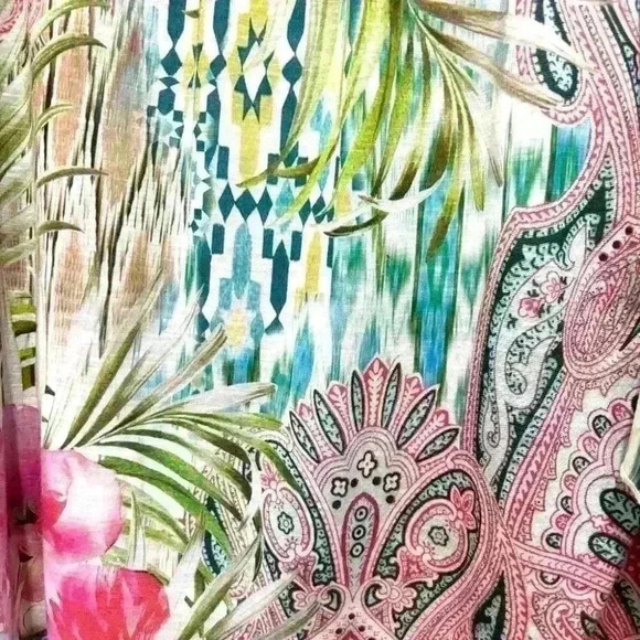 Chico’s Tropical Print Blouse Size 3 - Picture 4 of 8